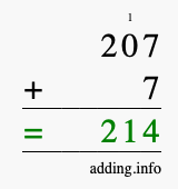 Calculate 207 plus 7 using long addition Calculate 207 + 7 using long addition