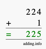 Calculate 224 + 1 using long addition