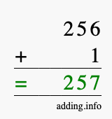 Calculate 256 + 1 using long addition
