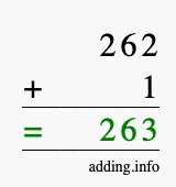 Calculate 262 + 1 using long addition