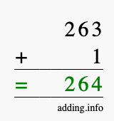 Calculate 263 + 1 using long addition
