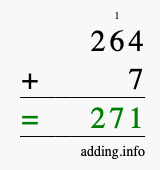 Calculate 264 plus 7 using long addition Calculate 264 + 7 using long addition