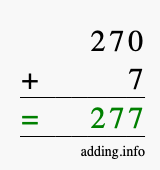 Calculate 270 plus 7 using long addition Calculate 270 + 7 using long addition