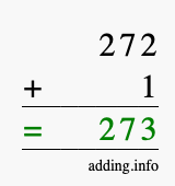 Calculate 272 + 1 using long addition