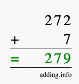 Calculate 272 plus 7 using long addition Calculate 272 + 7 using long addition