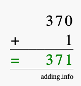 Calculate 370 + 1 using long addition