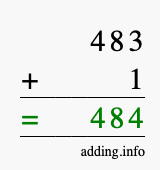 Calculate 483 + 1 using long addition