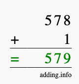 Calculate 578 + 1 using long addition
