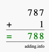 Calculate 787 + 1 using long addition