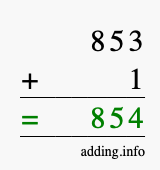 Calculate 853 + 1 using long addition