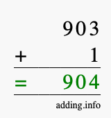 Calculate 903 + 1 using long addition