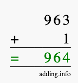 Calculate 963 + 1 using long addition