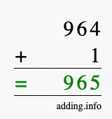 Calculate 964 + 1 using long addition