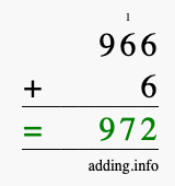 Calculate 966 plus 6 using long addition Calculate 966 + 6 using long addition