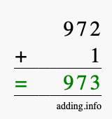 Calculate 972 + 1 using long addition