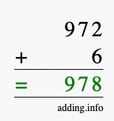 Calculate 972 plus 6 using long addition Calculate 972 + 6 using long addition