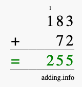 Calculate 183 plus 72 using long addition Calculate 183 + 72 using long addition
