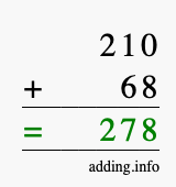 Calculate 210 plus 68 using long addition Calculate 210 + 68 using long addition