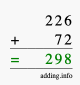 Calculate 226 plus 72 using long addition Calculate 226 + 72 using long addition