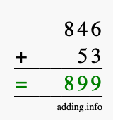 Calculate 846 + 53 using long addition