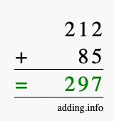 Calculate 212 plus 85 using long addition Calculate 212 + 85 using long addition