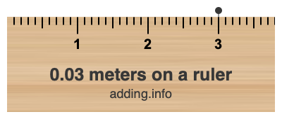 0.03 meters on a ruler