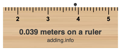 0.039 meters on a ruler