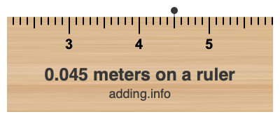 0.045 meters on a ruler