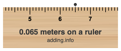 0.065 meters on a ruler