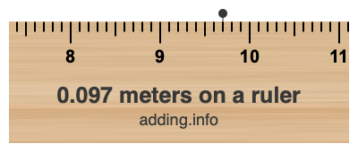 0.097 meters on a ruler