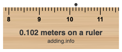 0.102 meters on a ruler