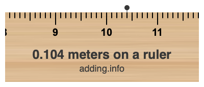 0.104 meters on a ruler