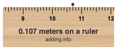 0.107 meters on a ruler