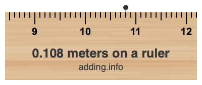 0.108 meters on a ruler