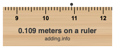 0.109 meters on a ruler