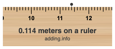 0.114 meters on a ruler