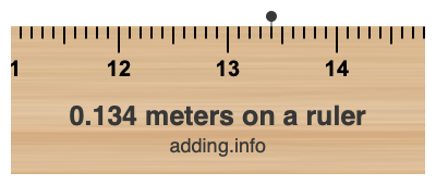 0.134 meters on a ruler