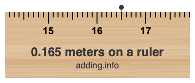 0.165 meters on a ruler