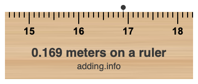 0.169 meters on a ruler