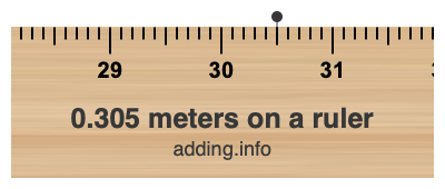 0.305 meters on a ruler 0.305 meters on a ruler