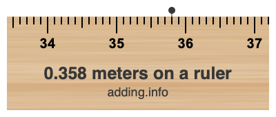 0.358 meters on a ruler 0.358 meters on a ruler