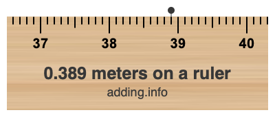 0.389 meters on a ruler 0.389 meters on a ruler