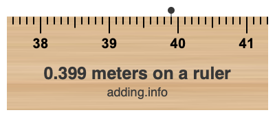 0.399 meters on a ruler 0.399 meters on a ruler