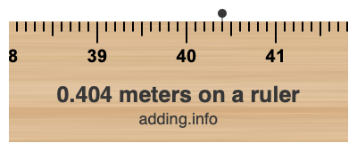 0.404 meters on a ruler 0.404 meters on a ruler