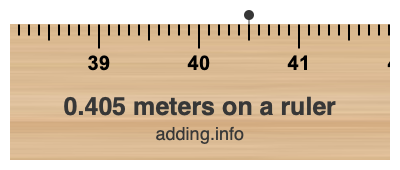 0.405 meters on a ruler 0.405 meters on a ruler