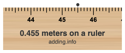 0.455 meters on a ruler 0.455 meters on a ruler