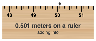 0.501 meters on a ruler