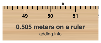 0.505 meters on a ruler