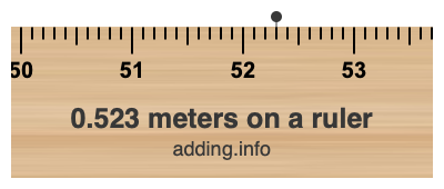 0.523 meters on a ruler