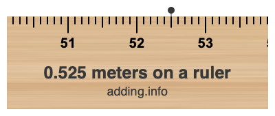 0.525 meters on a ruler